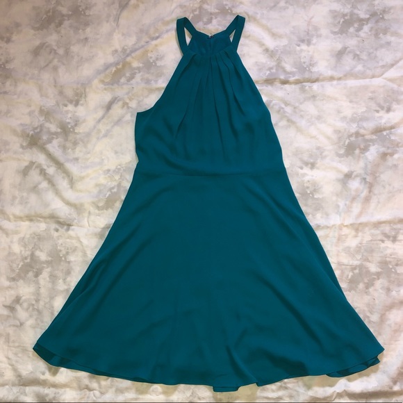 Express Dresses & Skirts - Express Fit and Flare Teal High Neck Dress